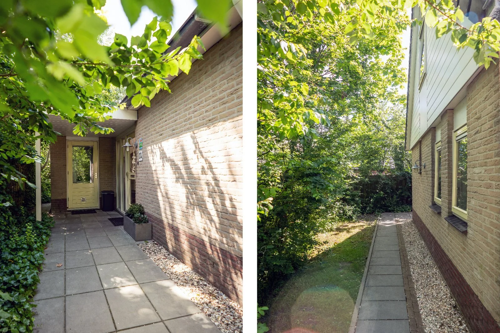 Zijpad en entree van het vakantiehuis